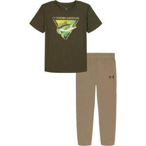 imageUnder Armour boys Hoodie Set Bottoms ampamp Hoodie Lightweight ampamp Relaxed Fit Zip UpBass Strike Expedition Green
