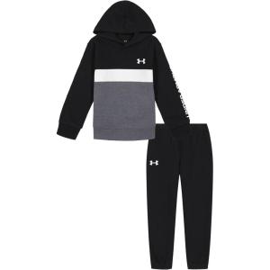 imageUnder Armour boys Hoodie Set Bottoms ampamp Hoodie Lightweight ampamp Relaxed Fit Zip UpBlackWhite