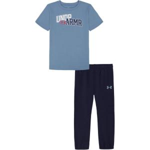 imageUnder Armour boys Hoodie Set Bottoms ampamp Hoodie Lightweight ampamp Relaxed Fit Zip UpBlue Smoke
