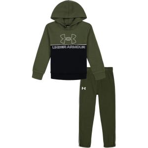 imageUnder Armour boys Hoodie Set Bottoms ampamp Hoodie Lightweight ampamp Relaxed Fit Zip UpMarine Od GreenBlack Colorblock