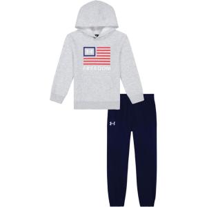 imageUnder Armour boys Hoodie Set Bottoms ampamp Hoodie Lightweight ampamp Relaxed Fit Zip UpMod Gray Freedom Flag