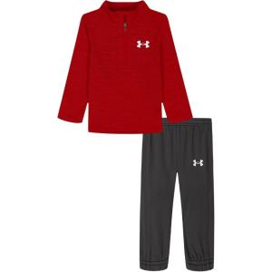 imageUnder Armour boys Hoodie Set Bottoms ampamp Hoodie Lightweight ampamp Relaxed Fit Zip UpRed Twist Quarter Zip Set