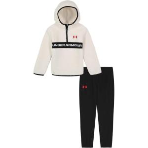 imageUnder Armour boys Hoodie Set Bottoms ampamp Hoodie Lightweight ampamp Relaxed Fit Zip UpWhite Clay Sherpa