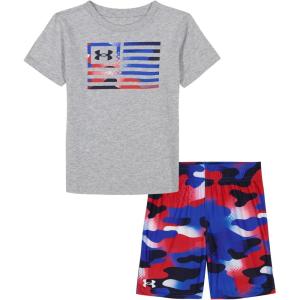 imageUnder Armour boys Outdoor Set Cohesive Pants Or Shorts ampamp TopGray Freedom Flag