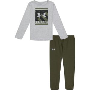 imageUnder Armour boys Short Sleeve Tee and Jogger SetMod Gray Freedom Logo