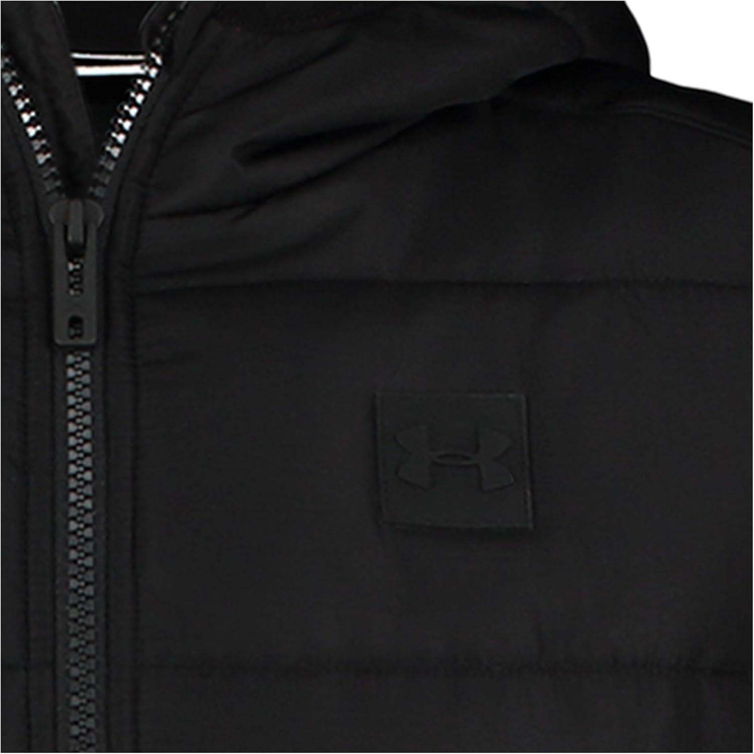 imageUnder Armour Boys 2fer Lightweight Hoodie Hybrid Zipup Jacket with Water Repellent VestBlack Twist
