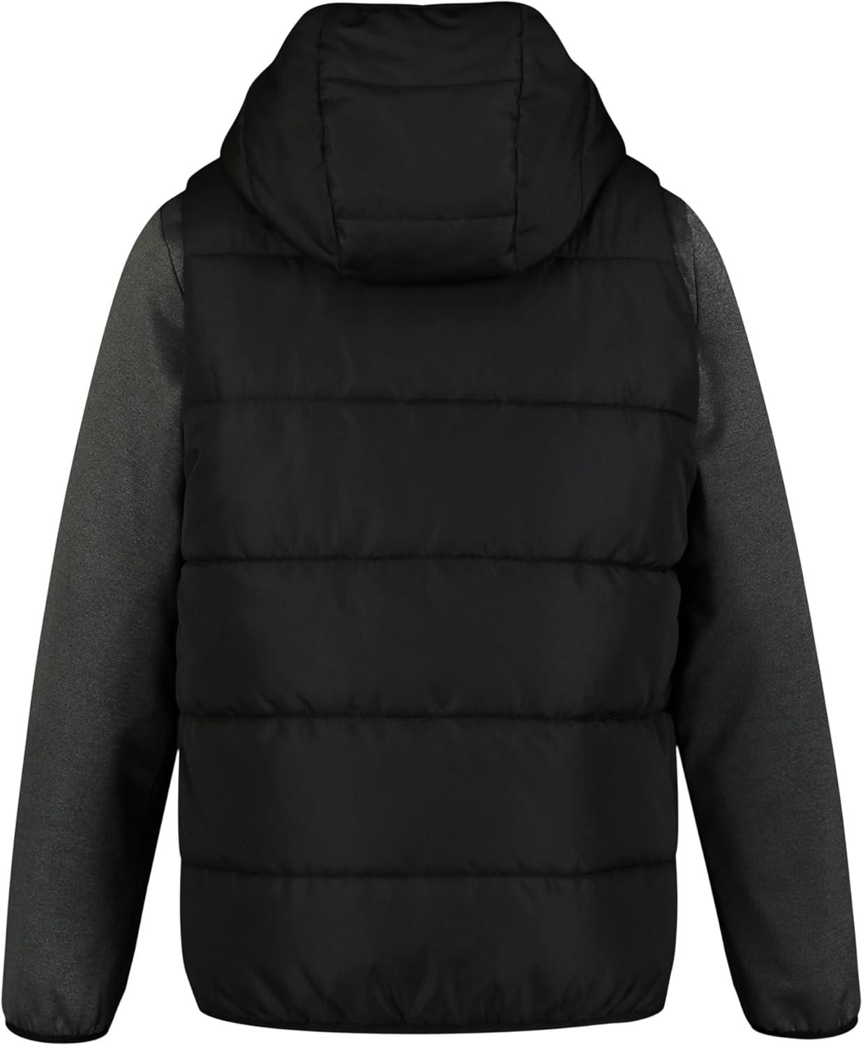 imageUnder Armour Boys 2fer Lightweight Hoodie Hybrid Zipup Jacket with Water Repellent VestBlack Twist