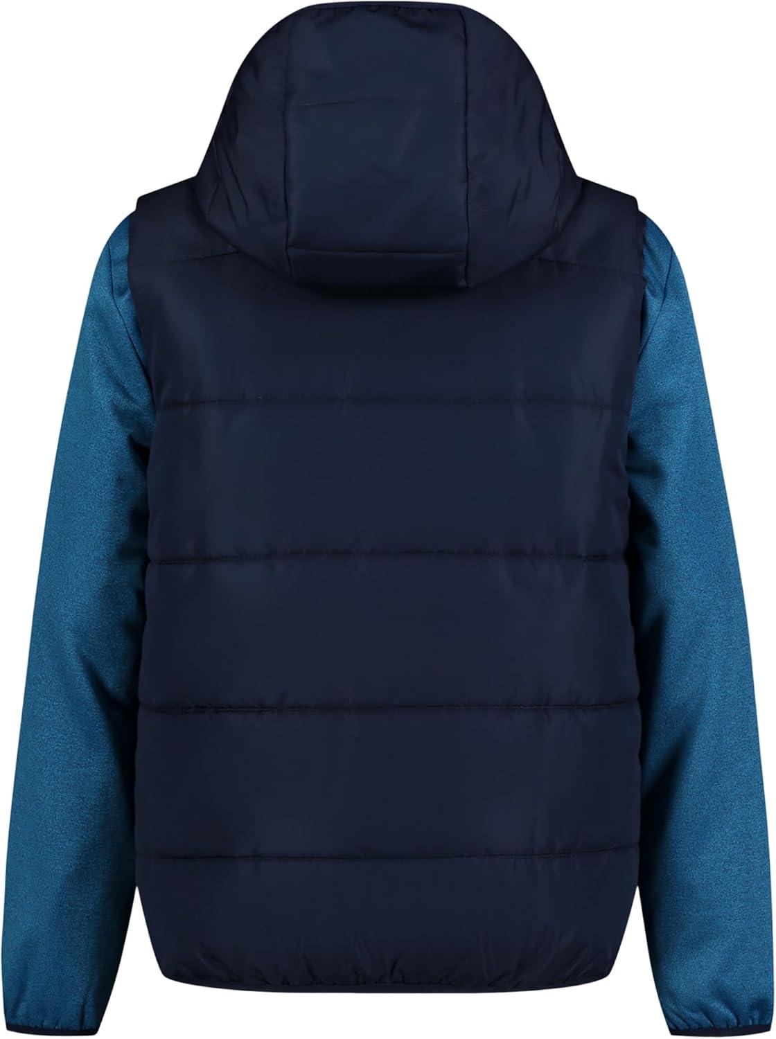 imageUnder Armour Boys 2fer Lightweight Hoodie Hybrid Zipup Jacket with Water Repellent VestMidnight Navy Twist
