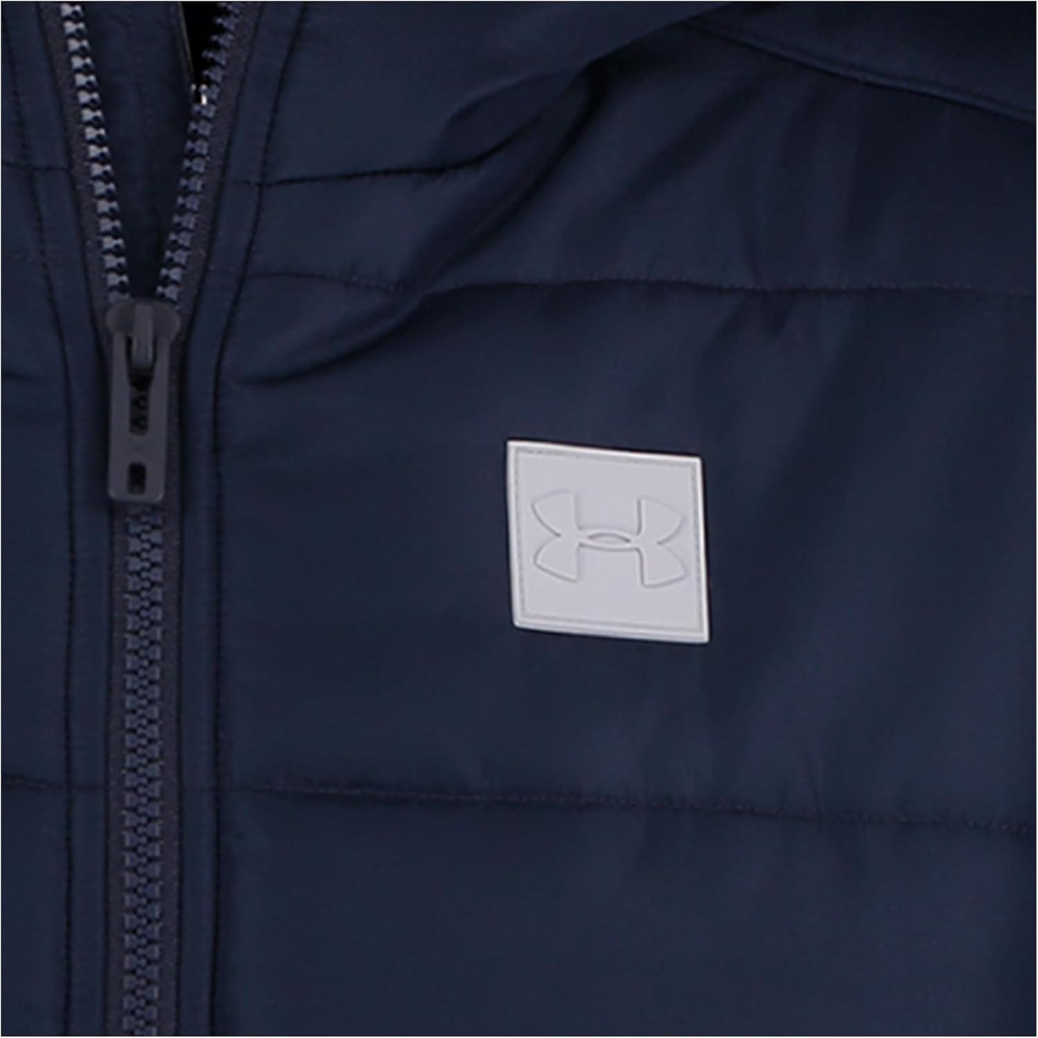 imageUnder Armour Boys 2fer Lightweight Hoodie Hybrid Zipup Jacket with Water Repellent VestMidnight Navy Twist