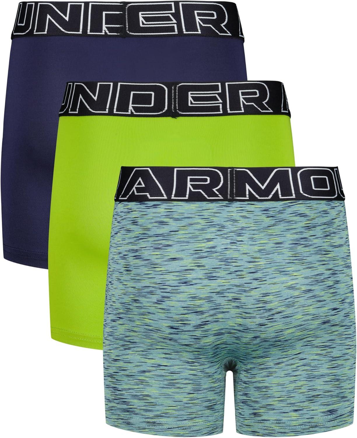 imageUnder Armour Boys Big Performance Boxer Briefs Lightweight ampamp Smooth Stretch FitGreen Vibe