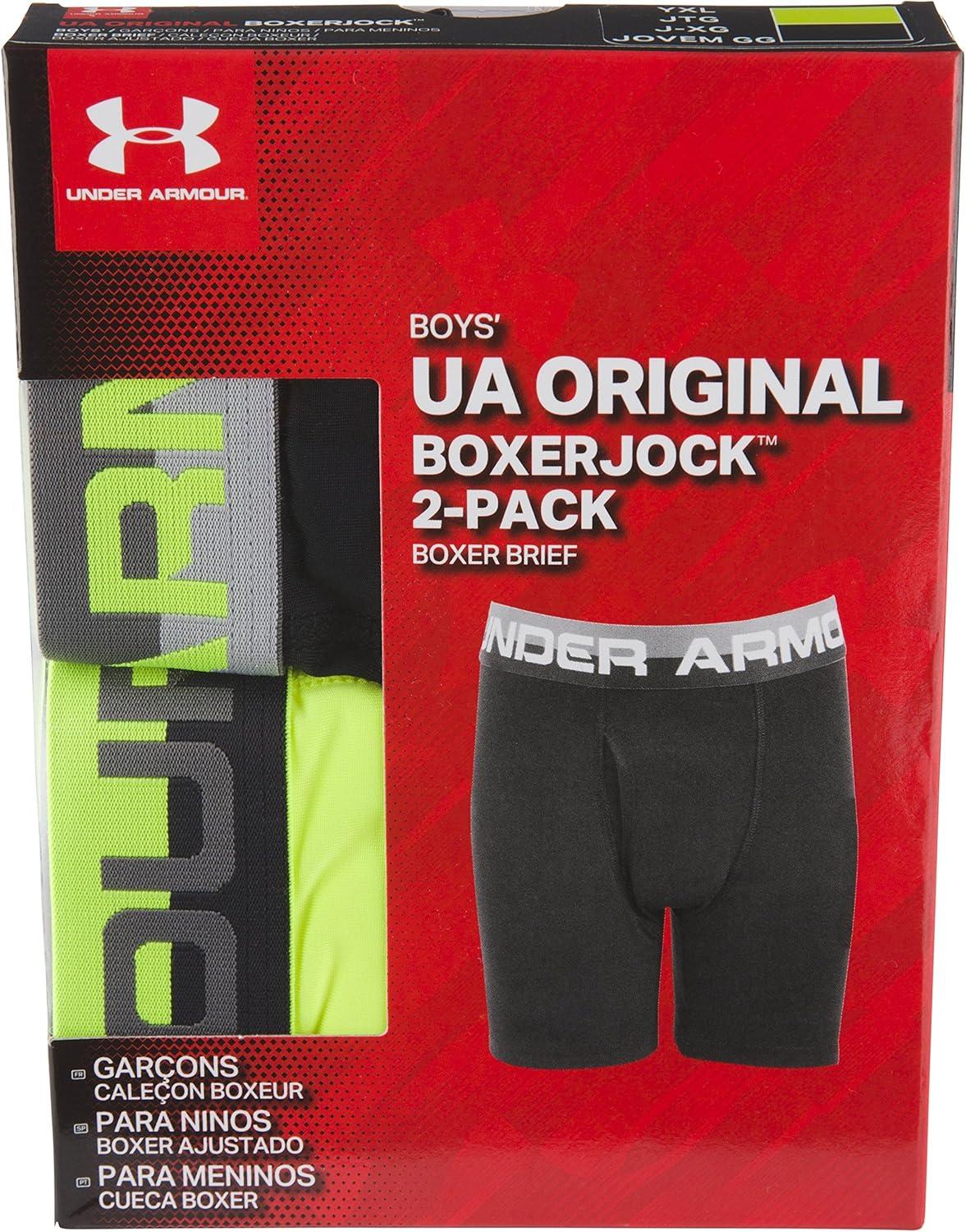 imageUnder Armour Boys Big Performance Boxer Briefs Lightweight ampamp Smooth Stretch FitHi GhVis YellowBlack