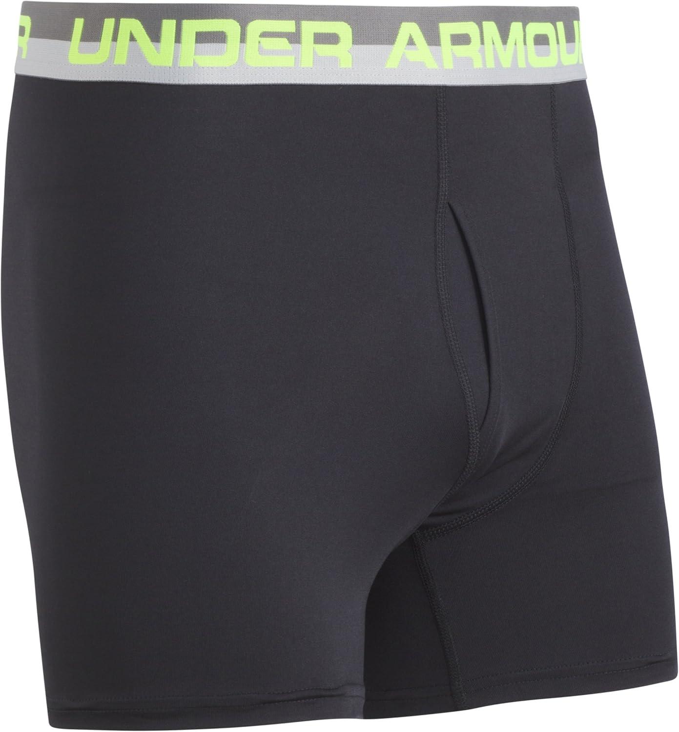 imageUnder Armour Boys Big Performance Boxer Briefs Lightweight ampamp Smooth Stretch FitHi GhVis YellowBlack