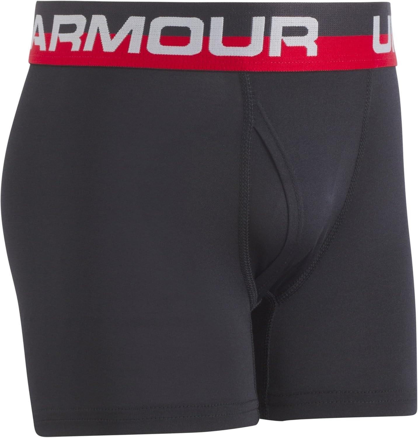 imageUnder Armour Boys Big Performance Boxer Briefs Lightweight ampamp Smooth Stretch FitRedBlack