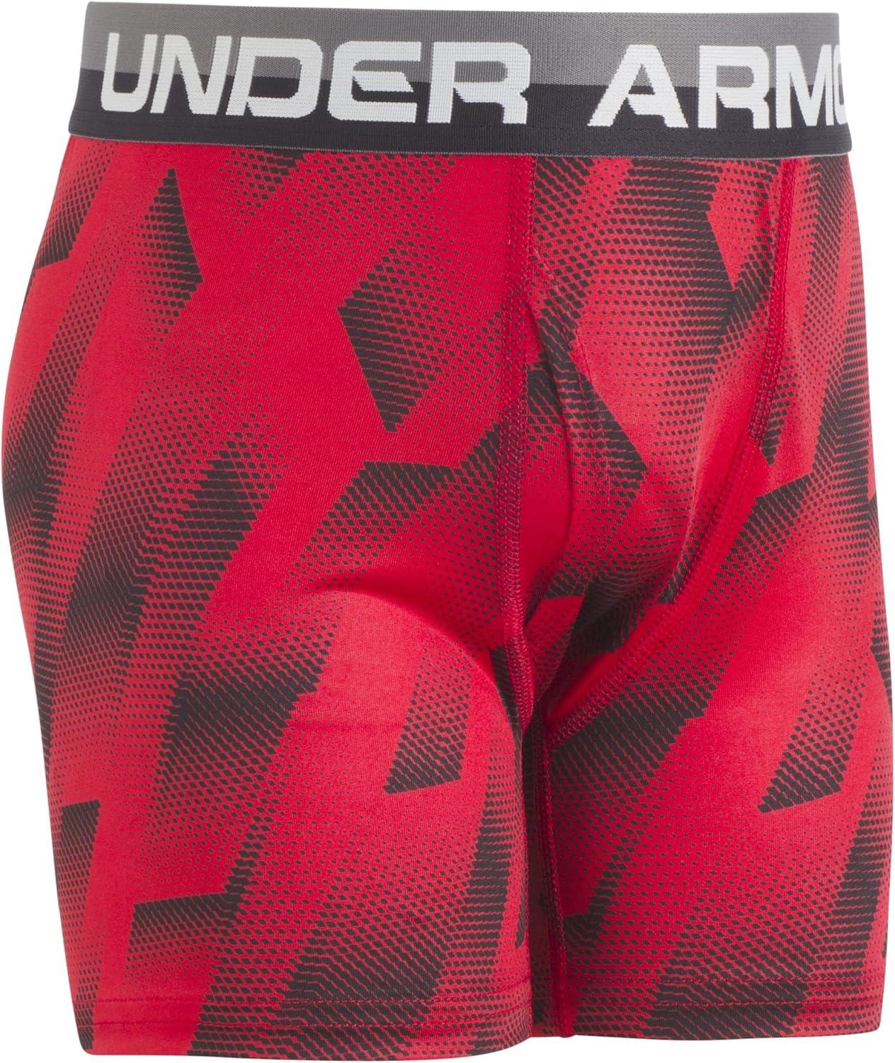 imageUnder Armour Boys Big Performance Boxer Briefs Lightweight ampamp Smooth Stretch FitRedBlack Print
