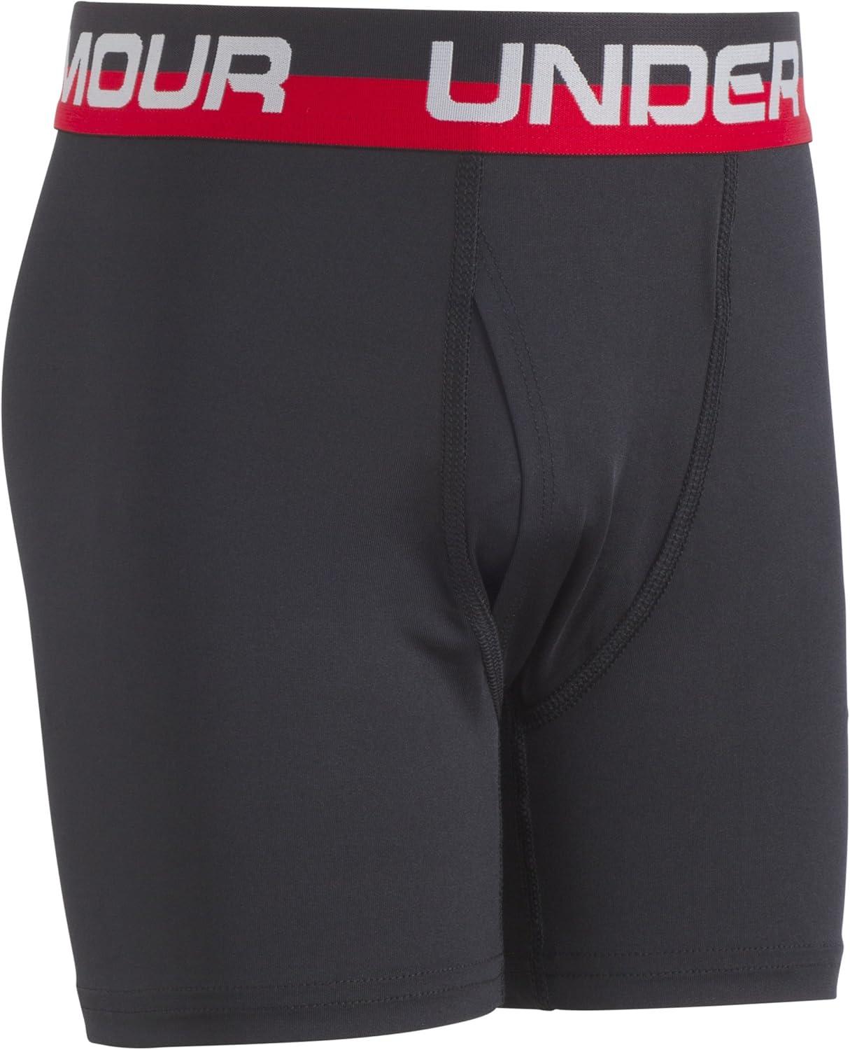 imageUnder Armour Boys Big Performance Boxer Briefs Lightweight ampamp Smooth Stretch FitRedBlack Print