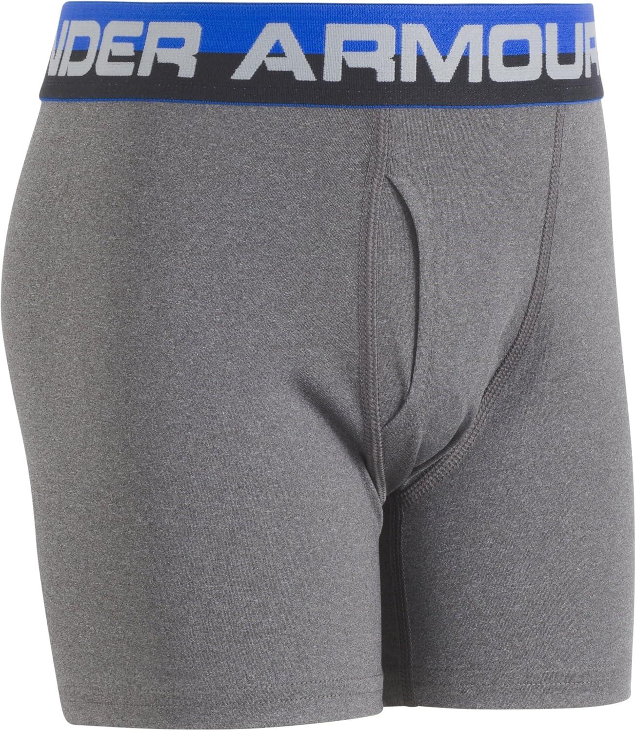 imageUnder Armour Boys Big Performance Boxer Briefs Lightweight ampamp Smooth Stretch FitUltra Blue 27x6700241  Cool Grey