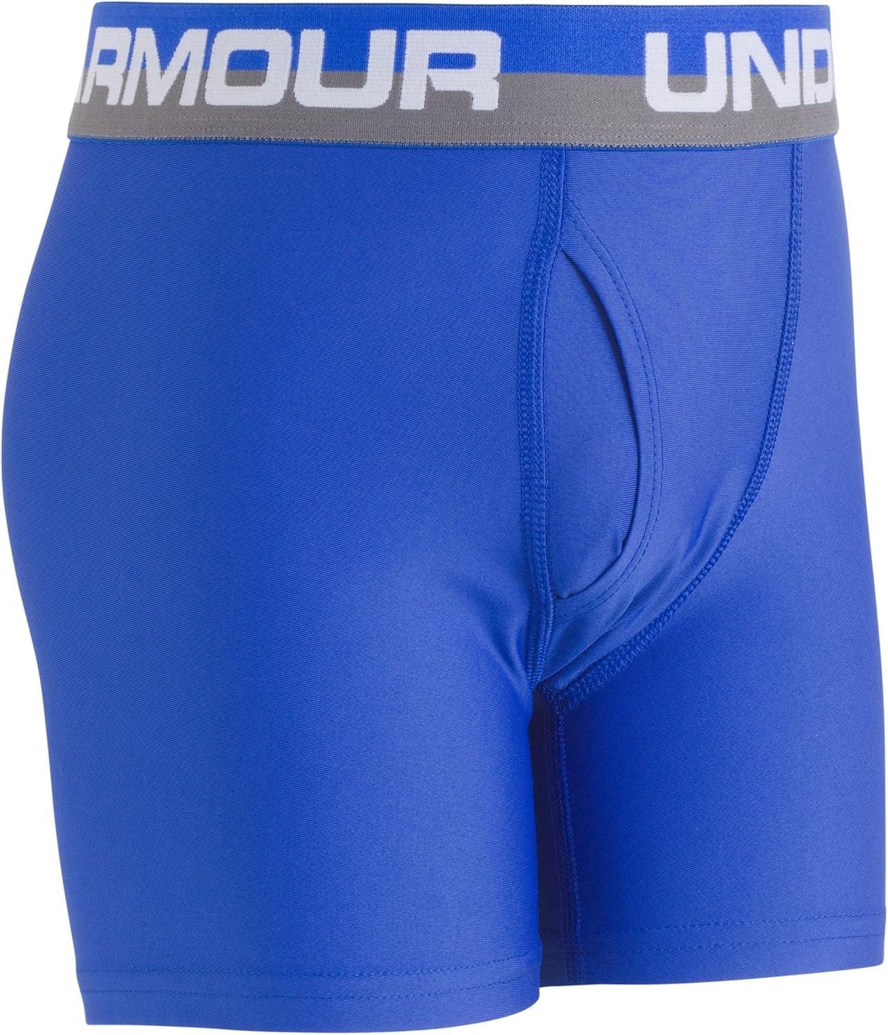 imageUnder Armour Boys Big Performance Boxer Briefs Lightweight ampamp Smooth Stretch FitUltra Blue 27x6700241  Cool Grey