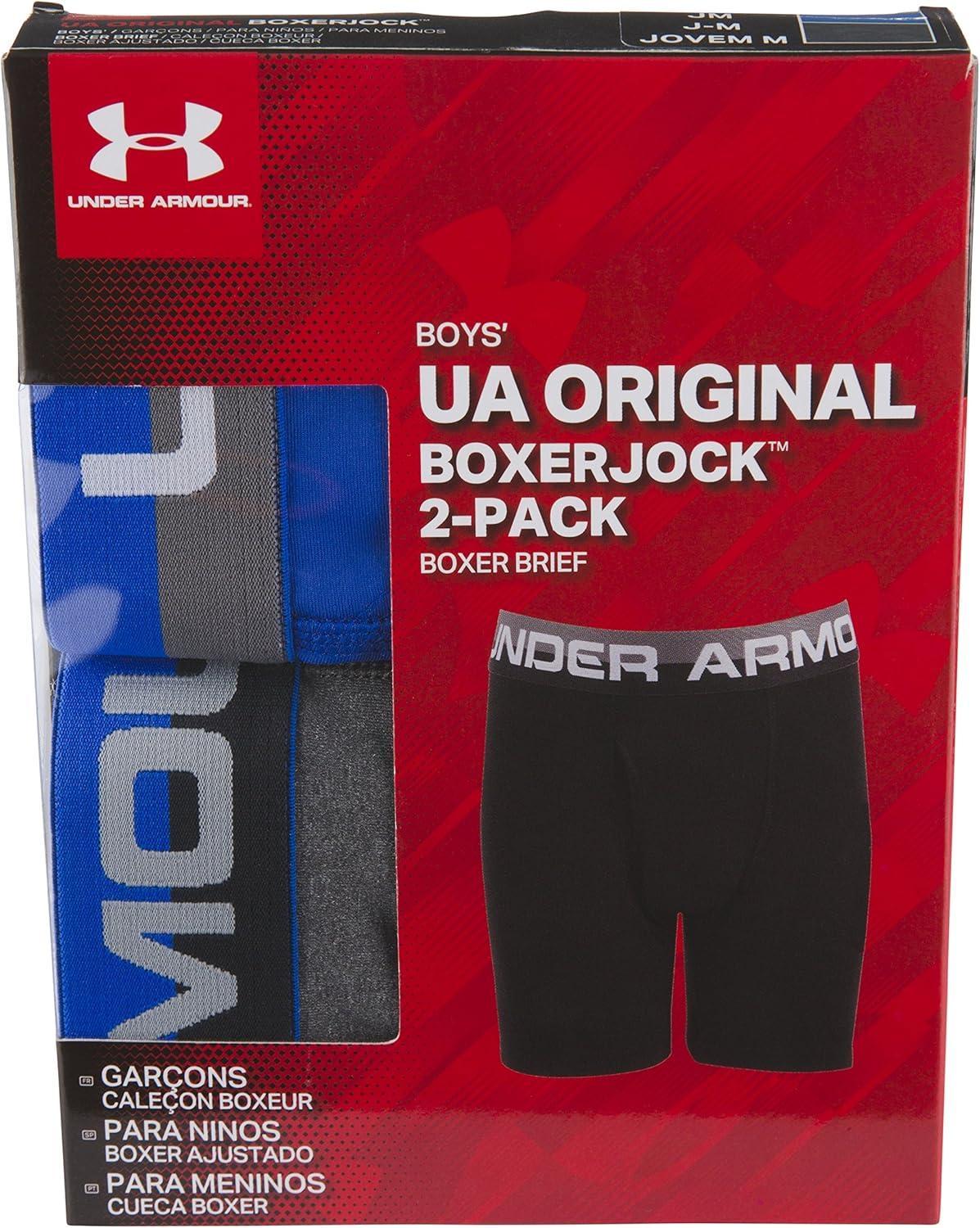 imageUnder Armour Boys Big Performance Boxer Briefs Lightweight ampamp Smooth Stretch FitUltra Blue 27x6700241  Cool Grey