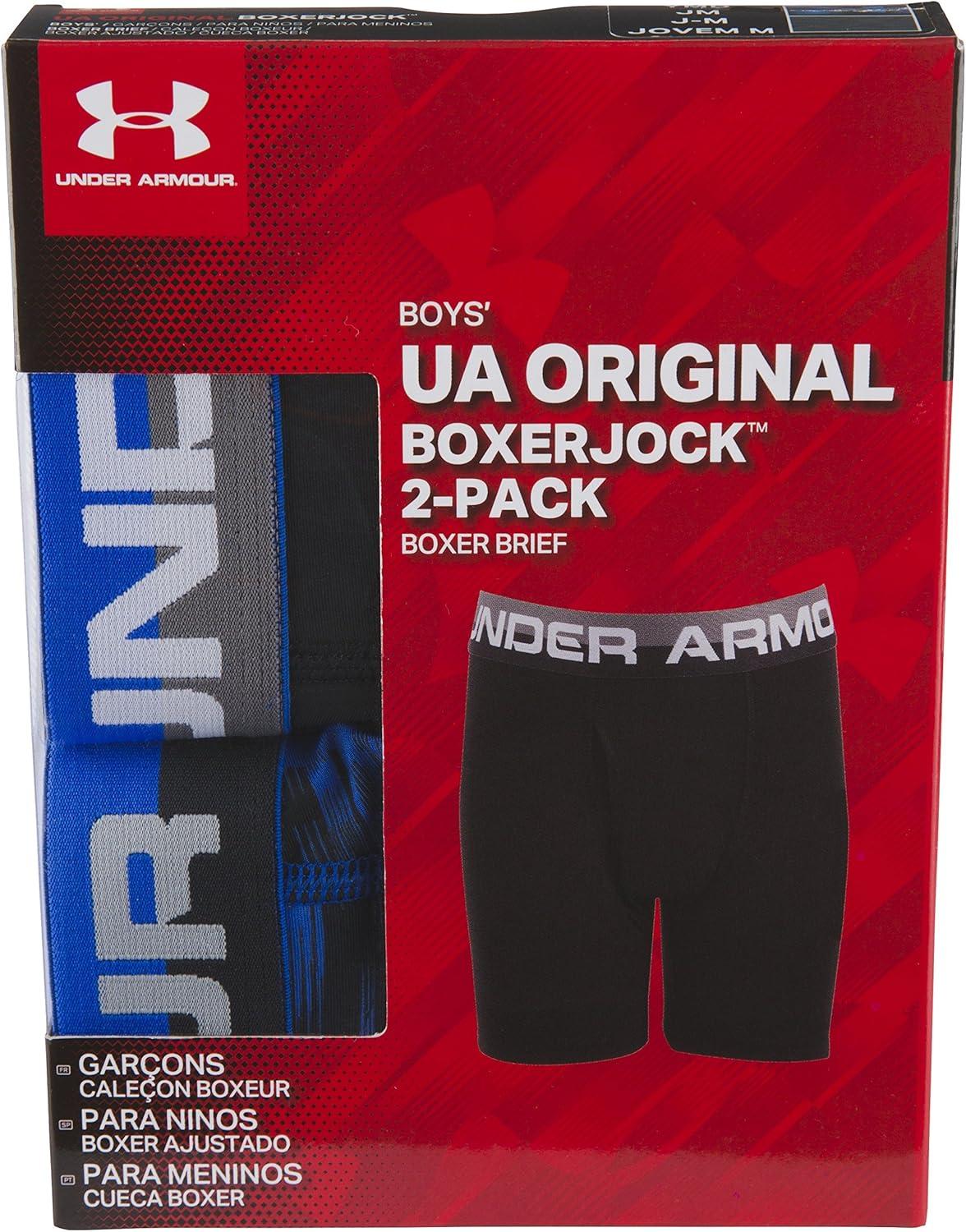 imageUnder Armour Boys Big Performance Boxer Briefs Lightweight ampamp Smooth Stretch FitUltra BlueBlack