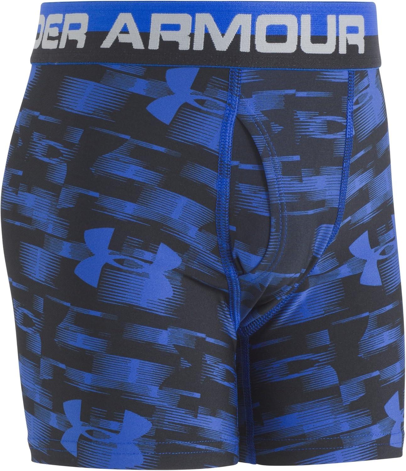 imageUnder Armour Boys Big Performance Boxer Briefs Lightweight ampamp Smooth Stretch FitUltra BlueBlack