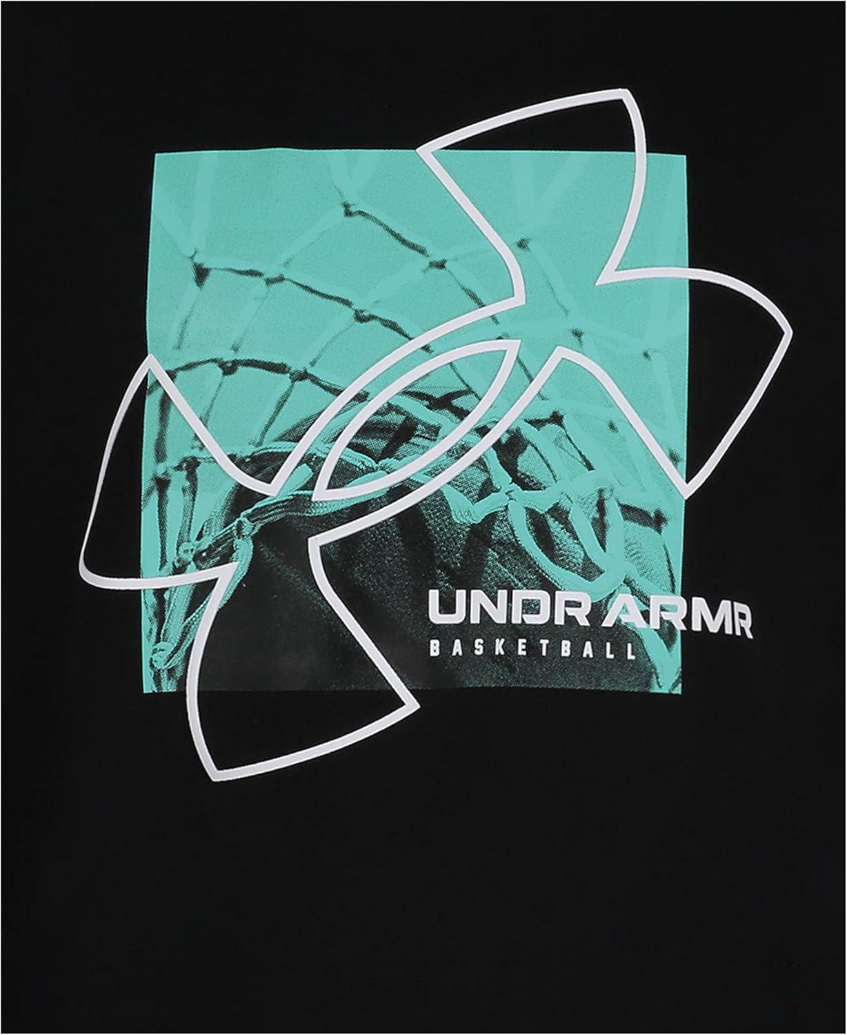 imageUnder Armour Boys Boys Short Sleeve Shirt Crewneck Lightweight and BreathableBasketball  Black