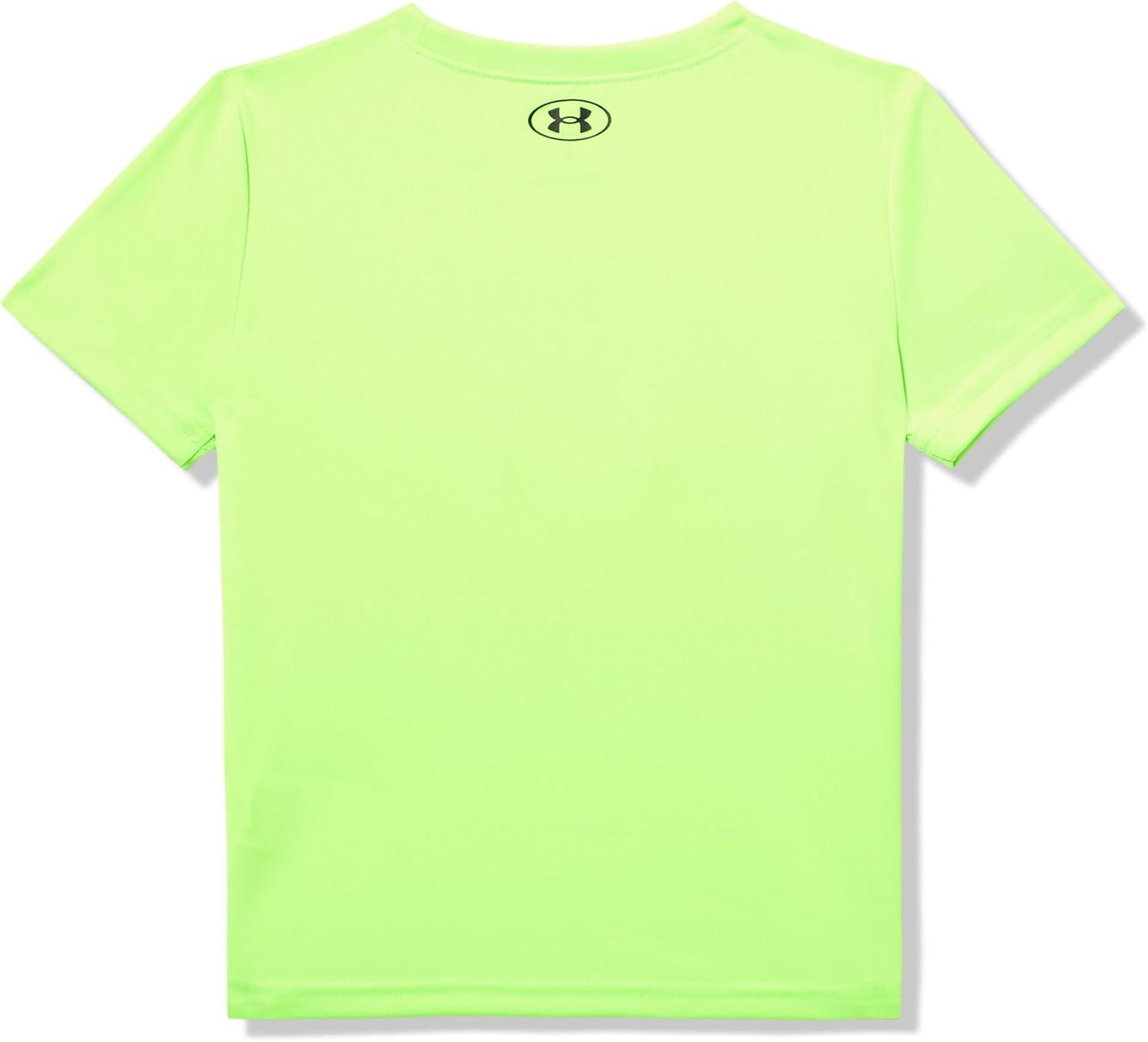 imageUnder Armour Boys Boys Short Sleeve Shirt Crewneck Lightweight and BreathableHyper Green  Tech Mitt Ss