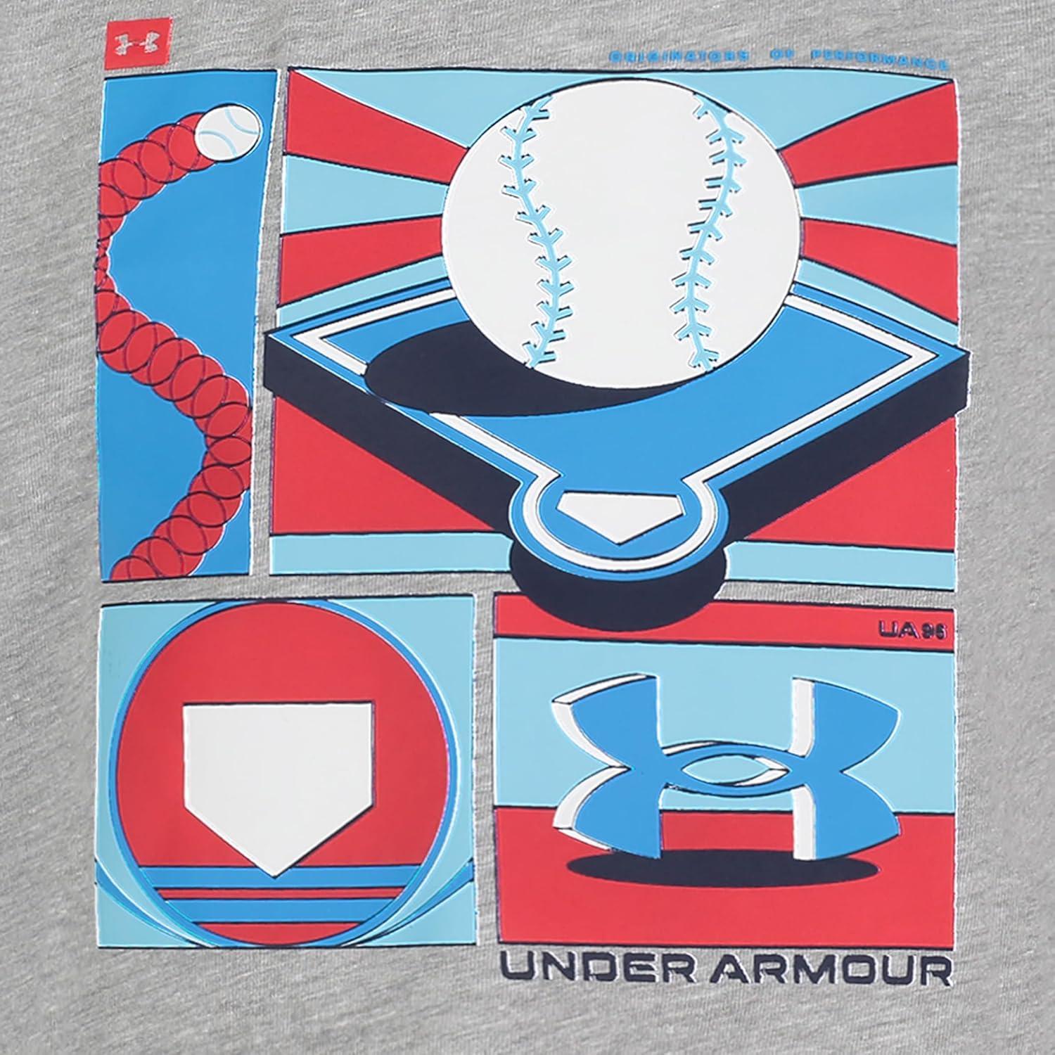 imageUnder Armour Boys Boys Short Sleeve Shirt Crewneck Lightweight and BreathableMod Gray Baseball