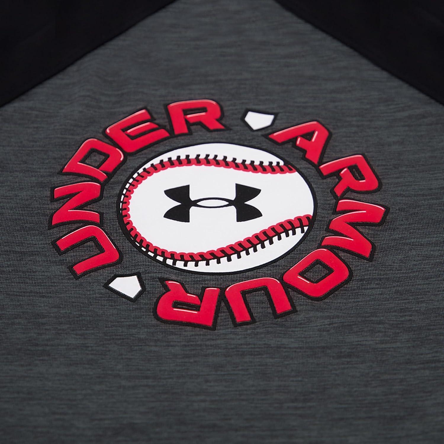 imageUnder Armour Boys Boys Short Sleeve Shirt Crewneck Lightweight and BreathableRaglan Black