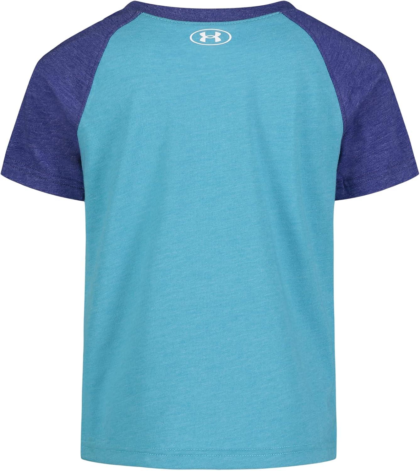 imageUnder Armour Boys Classic Core Logo TShirt Wordmark Print ampamp Baseball Designs Crew NeckGlacier Blue