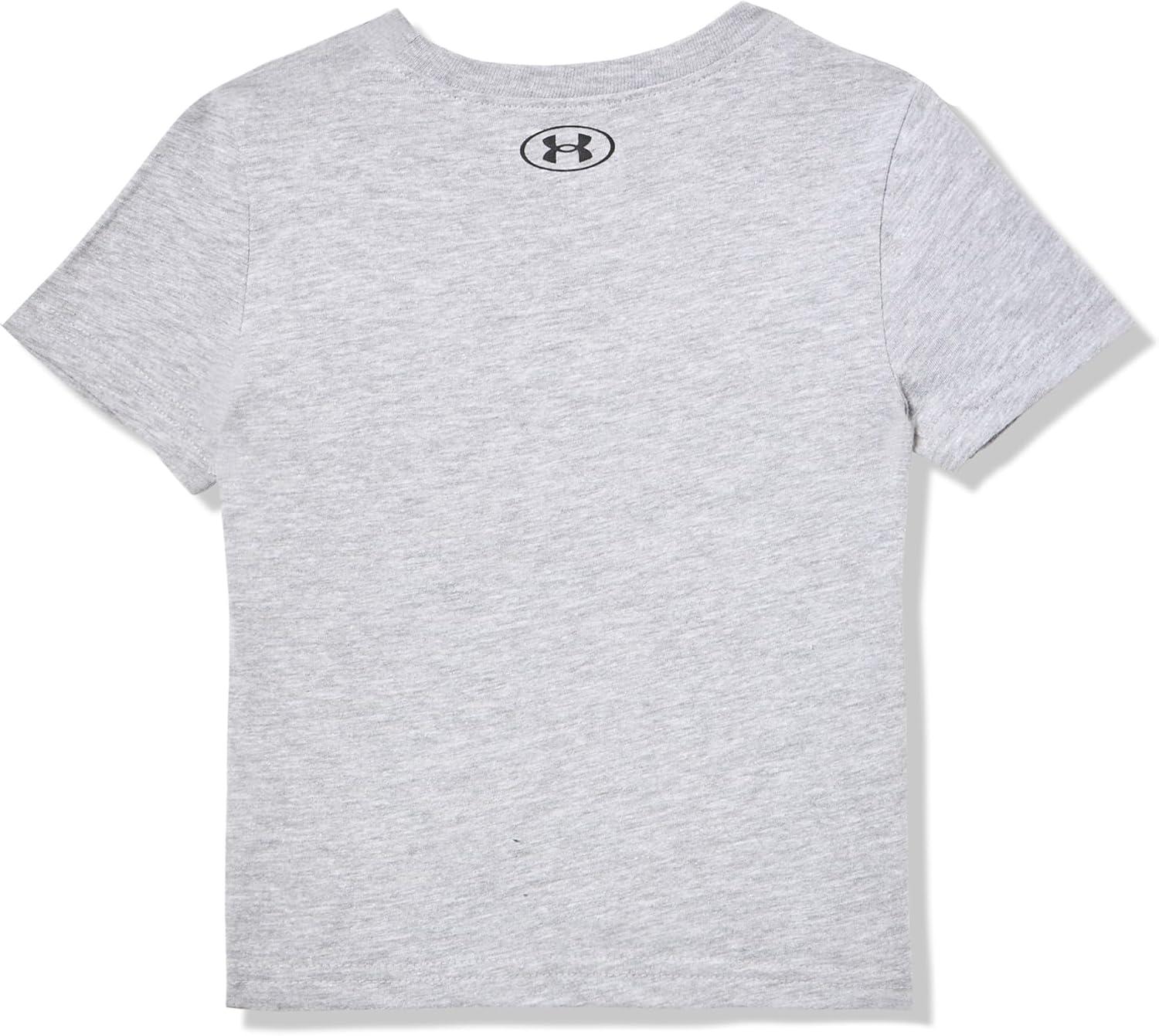 imageUnder Armour Boys Classic Core Logo TShirt Wordmark Print ampamp Baseball Designs Crew NeckMod Gray  Print Fill Ss