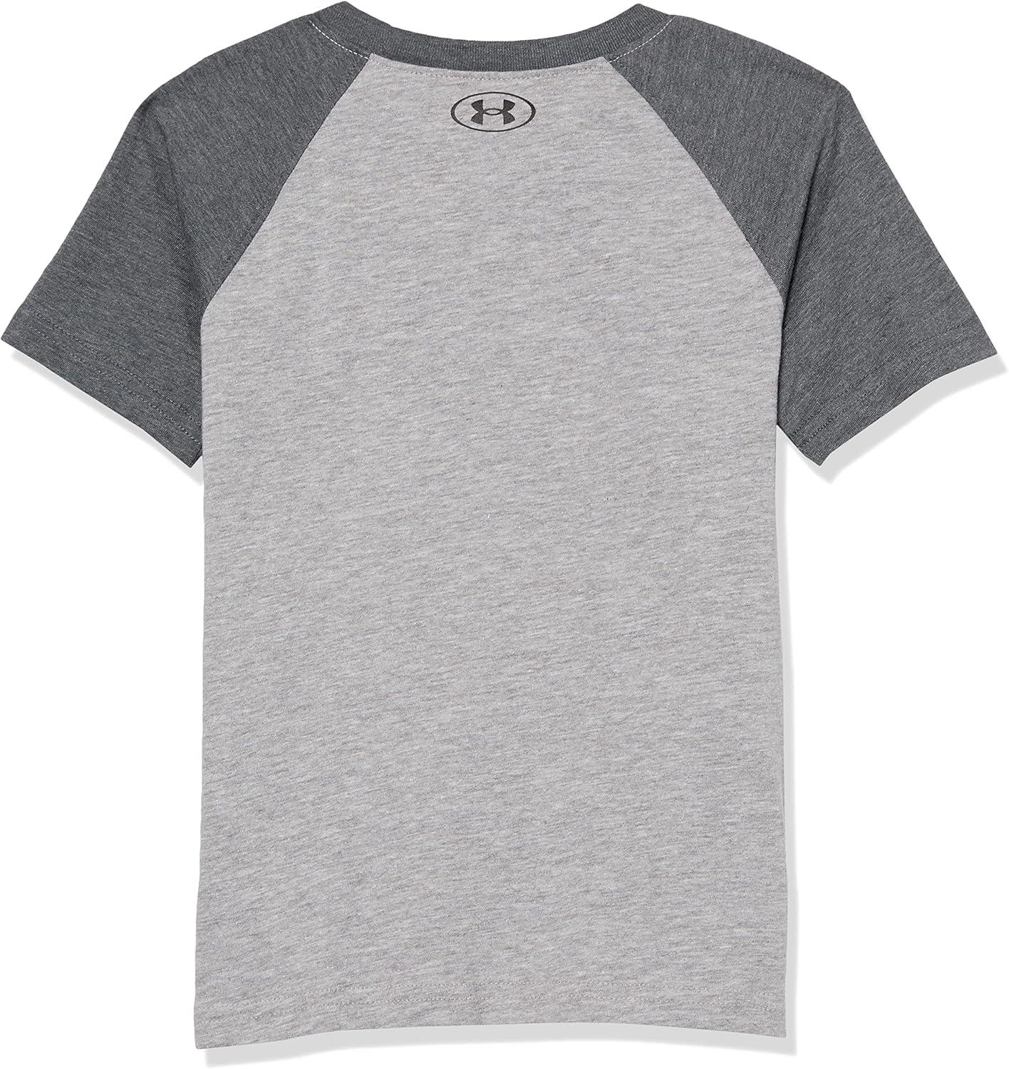 imageUnder Armour Boys Classic Core Logo TShirt Wordmark Print ampamp Baseball Designs Crew NeckMod Gray Raglan