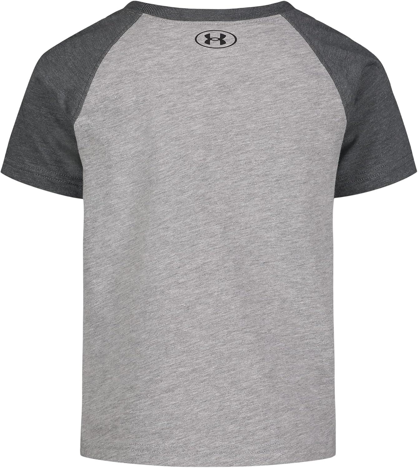 imageUnder Armour Boys Classic Core Logo TShirt Wordmark Print ampamp Baseball Designs Crew NeckMod Gray Raglan