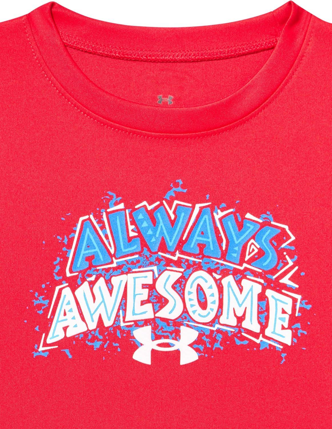 imageUnder Armour Boys Classic Core Logo TShirt Wordmark Print ampamp Baseball Designs Crew NeckRed  Always Awesome Ss