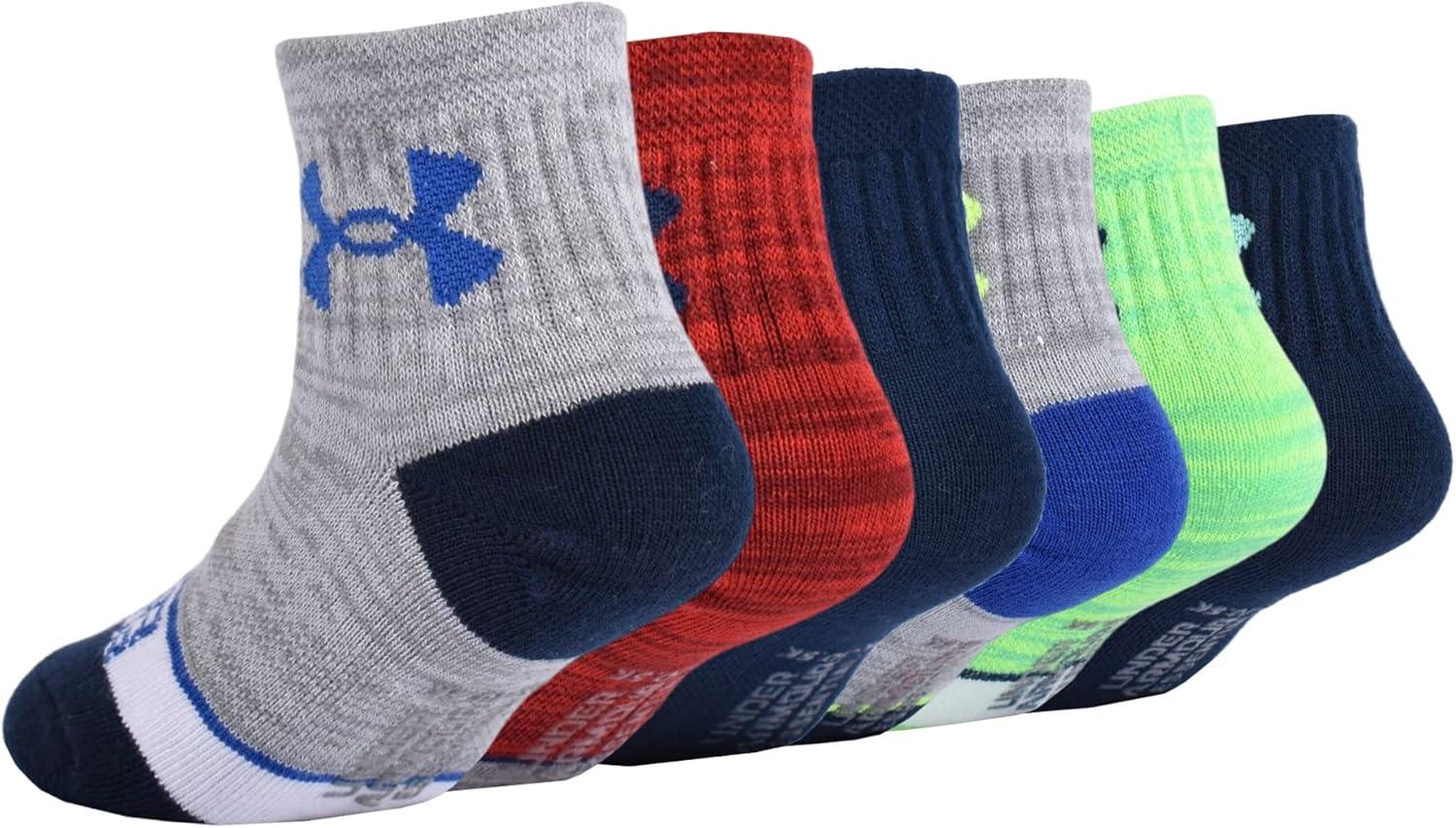 imageUnder Armour Boys Multi Pack Quarter SockColor Block
