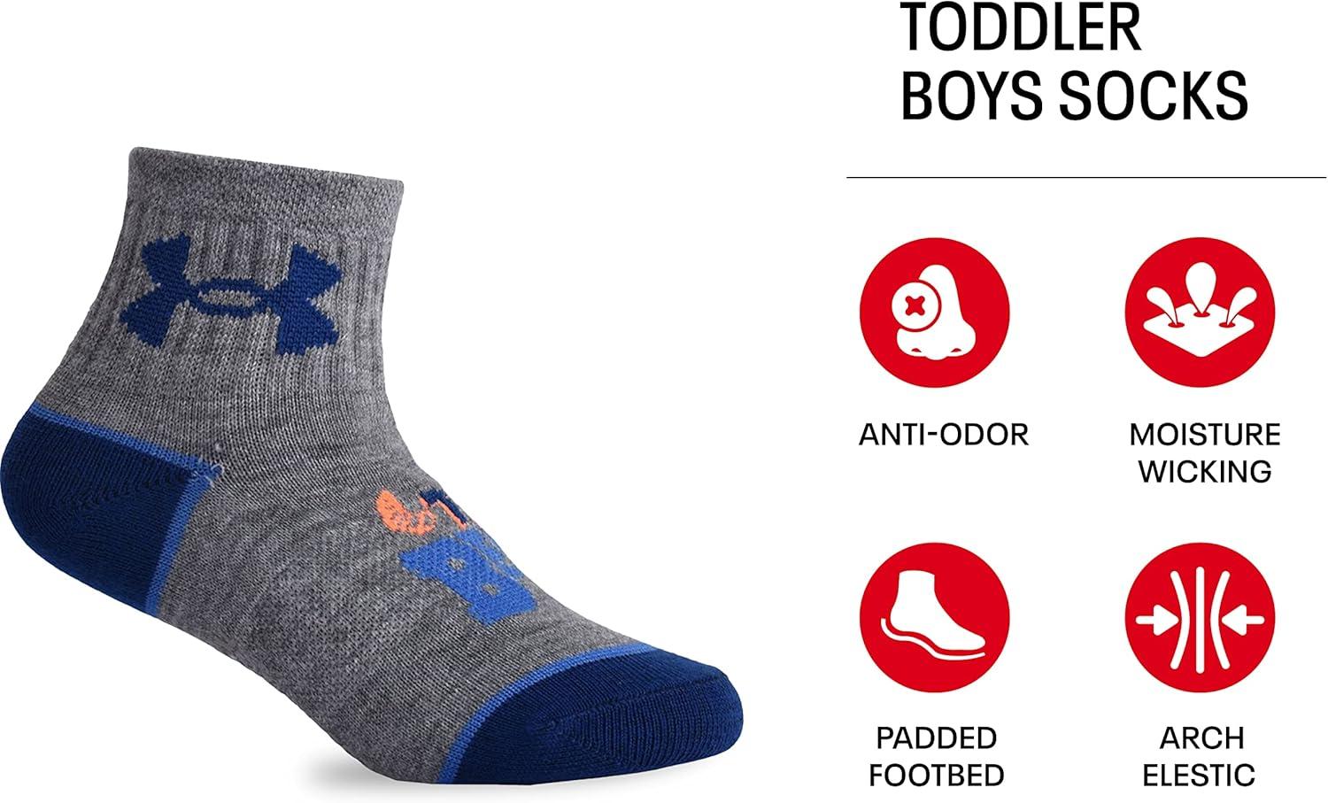 imageUnder Armour Boys Multi Pack Quarter SockLight Gray Heather