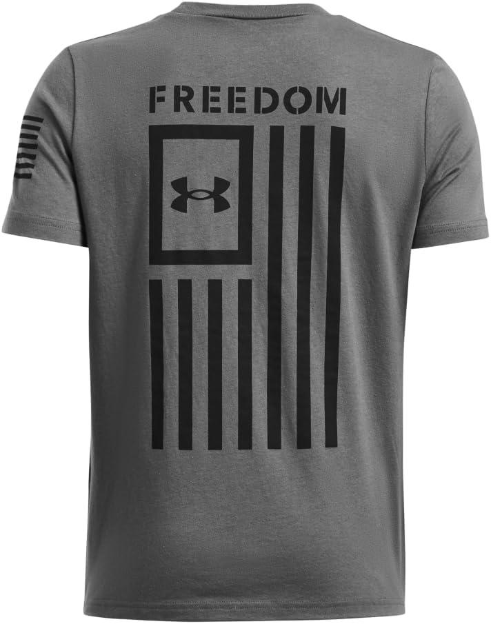 imageUnder Armour Boys New Freedom Flag TShirt025 Castlerock   Black