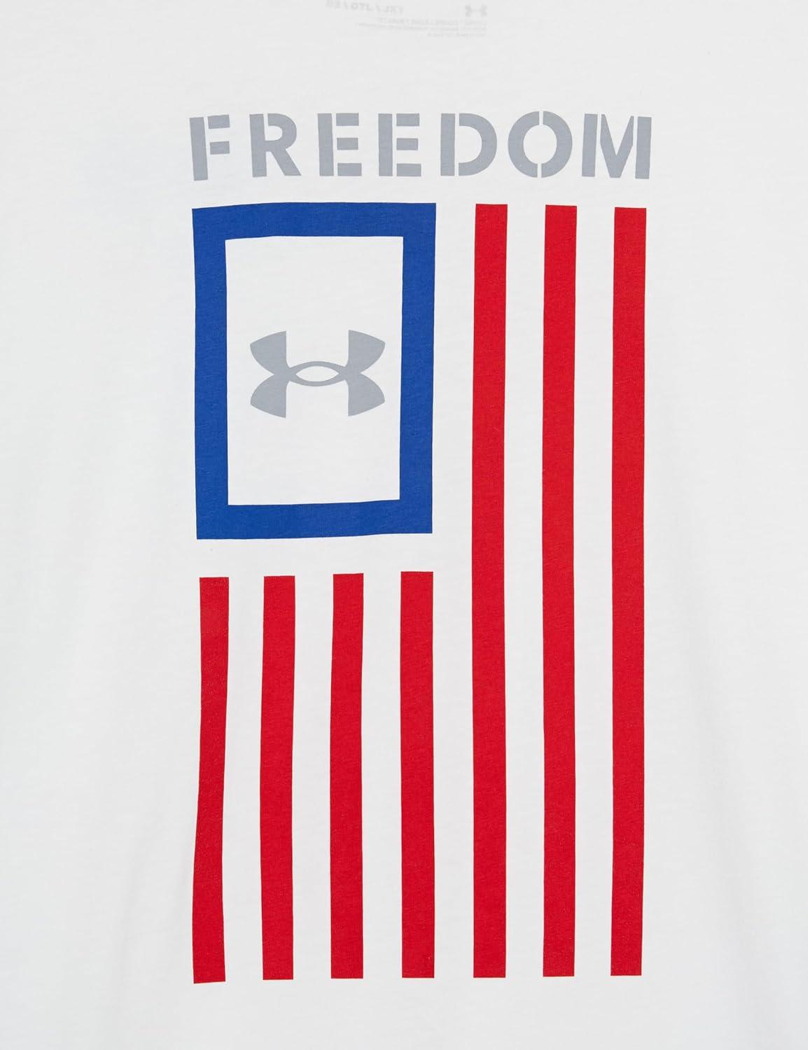 imageUnder Armour Boys New Freedom Flag TShirt100 White   Red