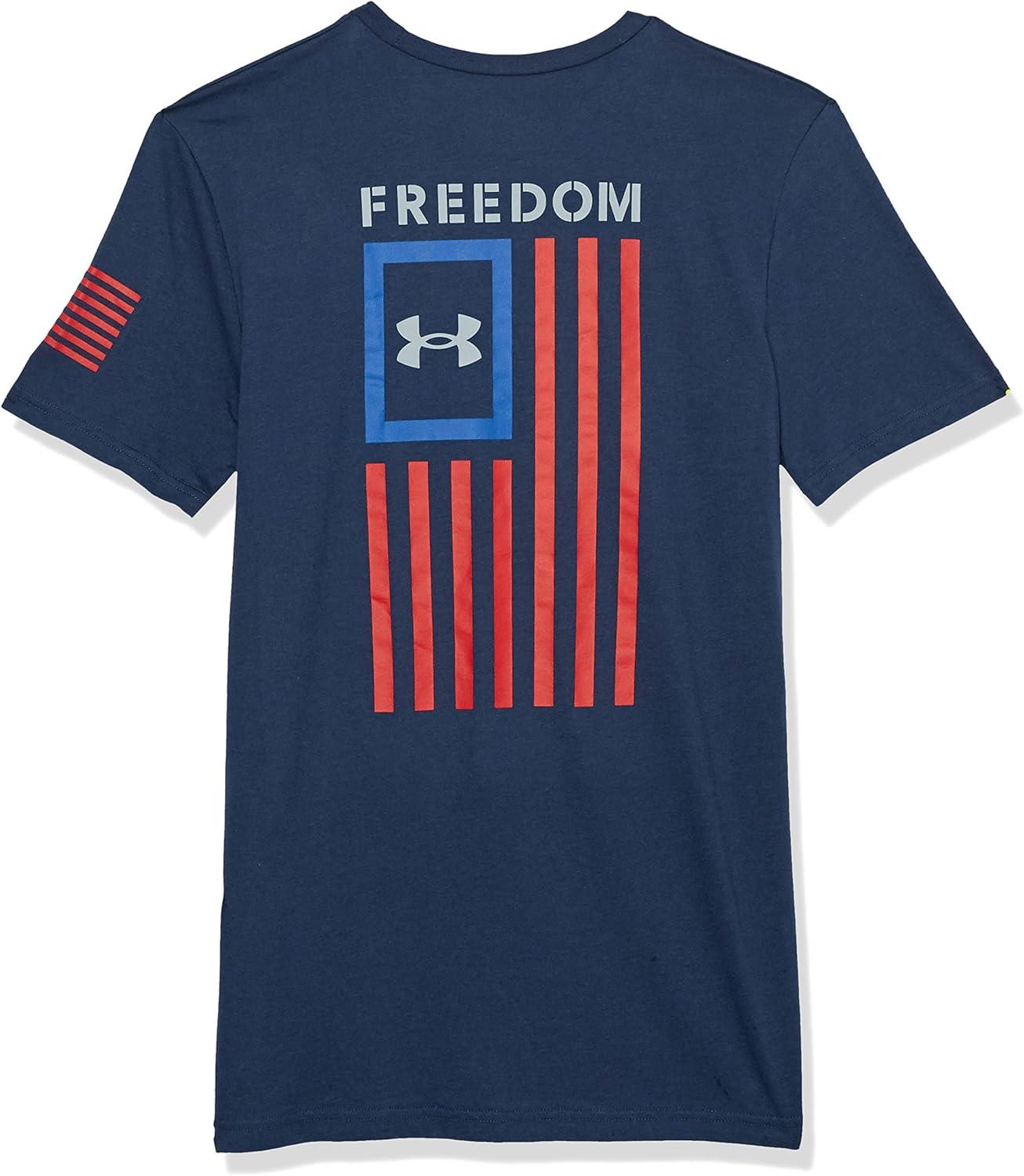imageUnder Armour Boys New Freedom Flag TShirt408 Academy  Steel  Red