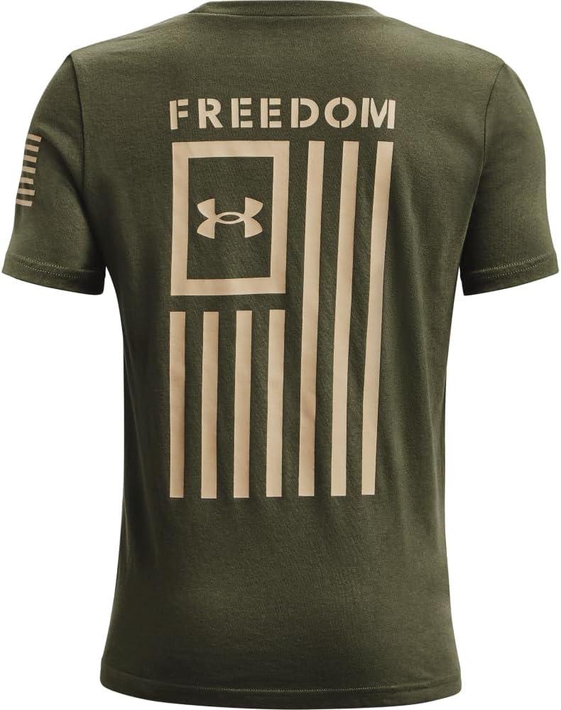imageUnder Armour Boys New Freedom Flag TShirtMarine Od Green 390Desert Sand