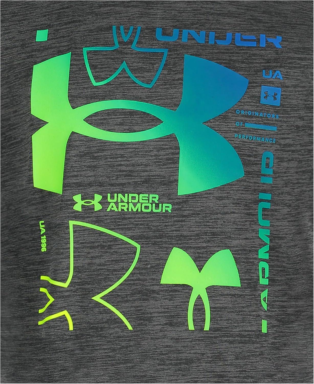 imageUnder Armour Boys Shirt Crewneck Lightweight and BreathableBlack Multi Logo
