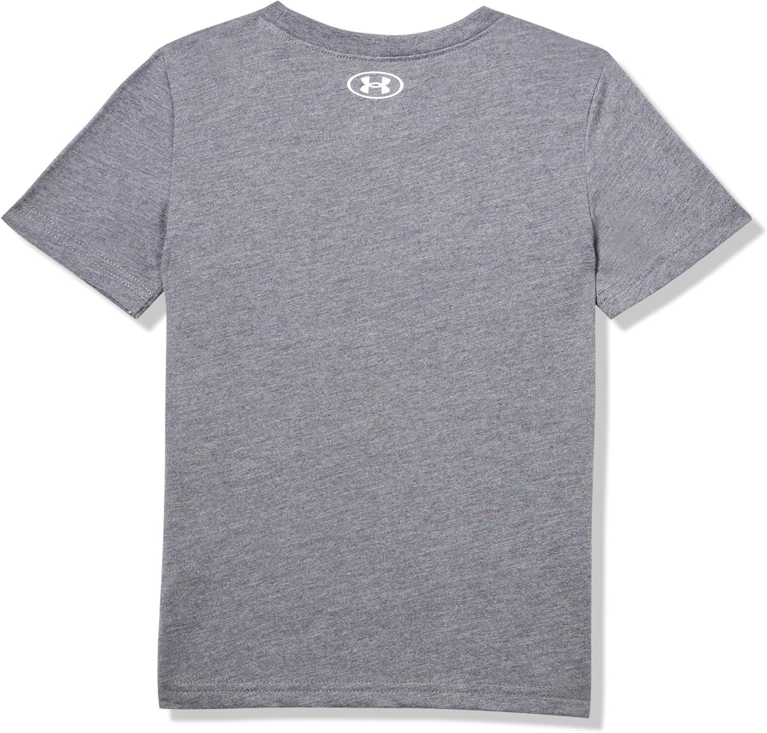 imageUnder Armour Boys Shirt Crewneck Lightweight and BreathableCastlerock  Rave Logo Ss