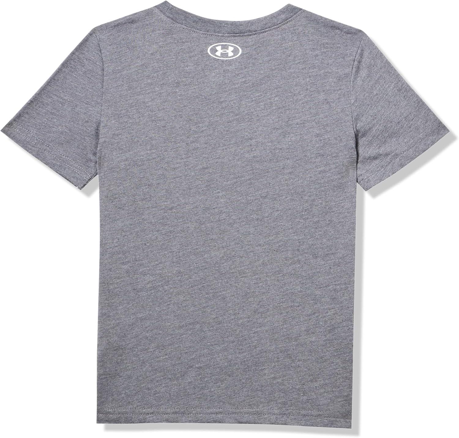 imageUnder Armour Boys Shirt Crewneck Lightweight and BreathableCastlerock  Rave Logo Ss
