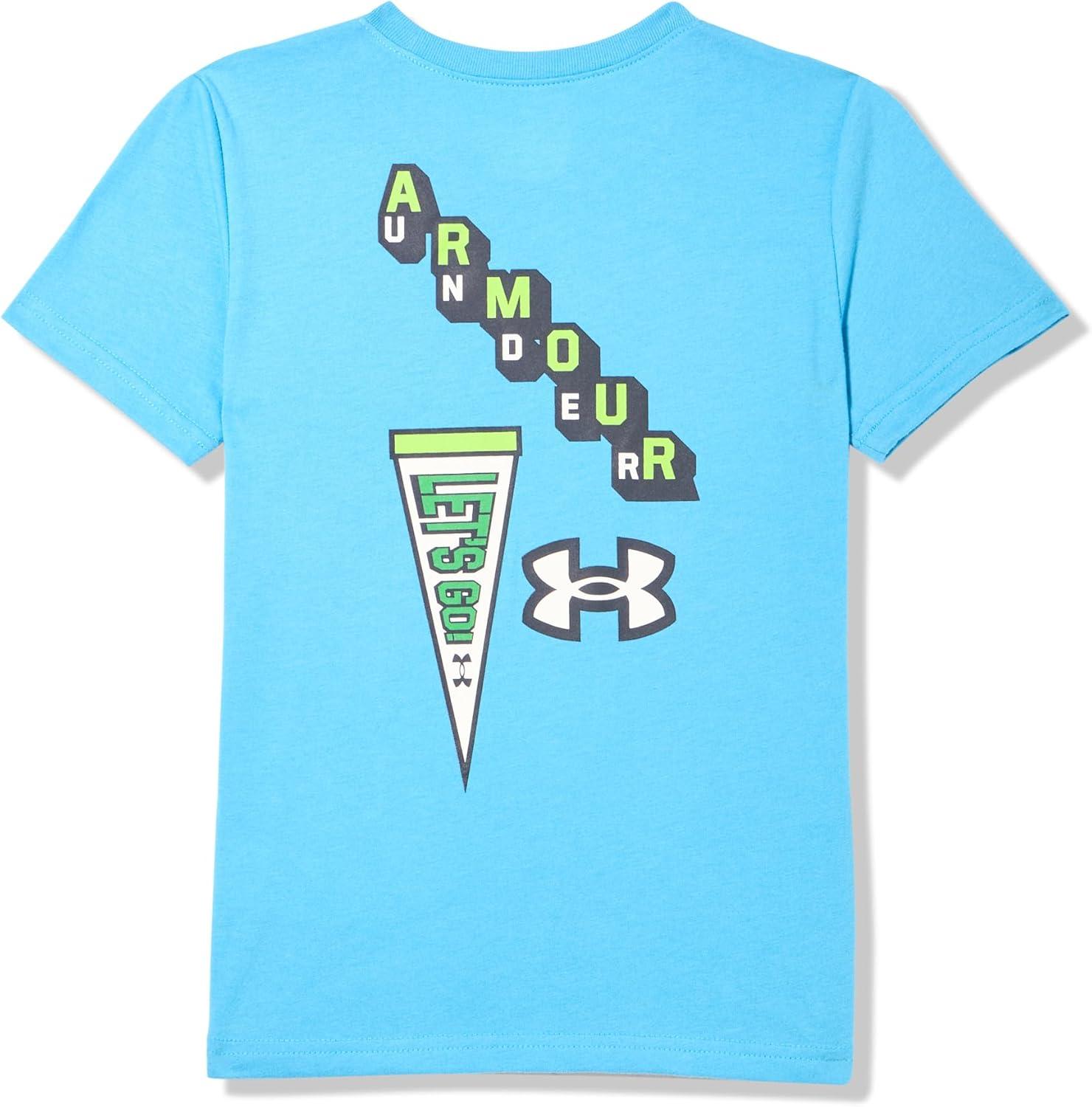 imageUnder Armour Boys Shirt Crewneck Lightweight and BreathableEther Blue  Lets Go Ss
