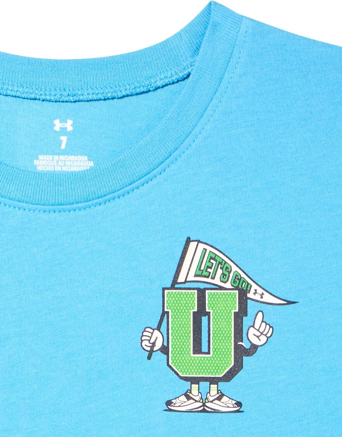 imageUnder Armour Boys Shirt Crewneck Lightweight and BreathableEther Blue  Lets Go Ss