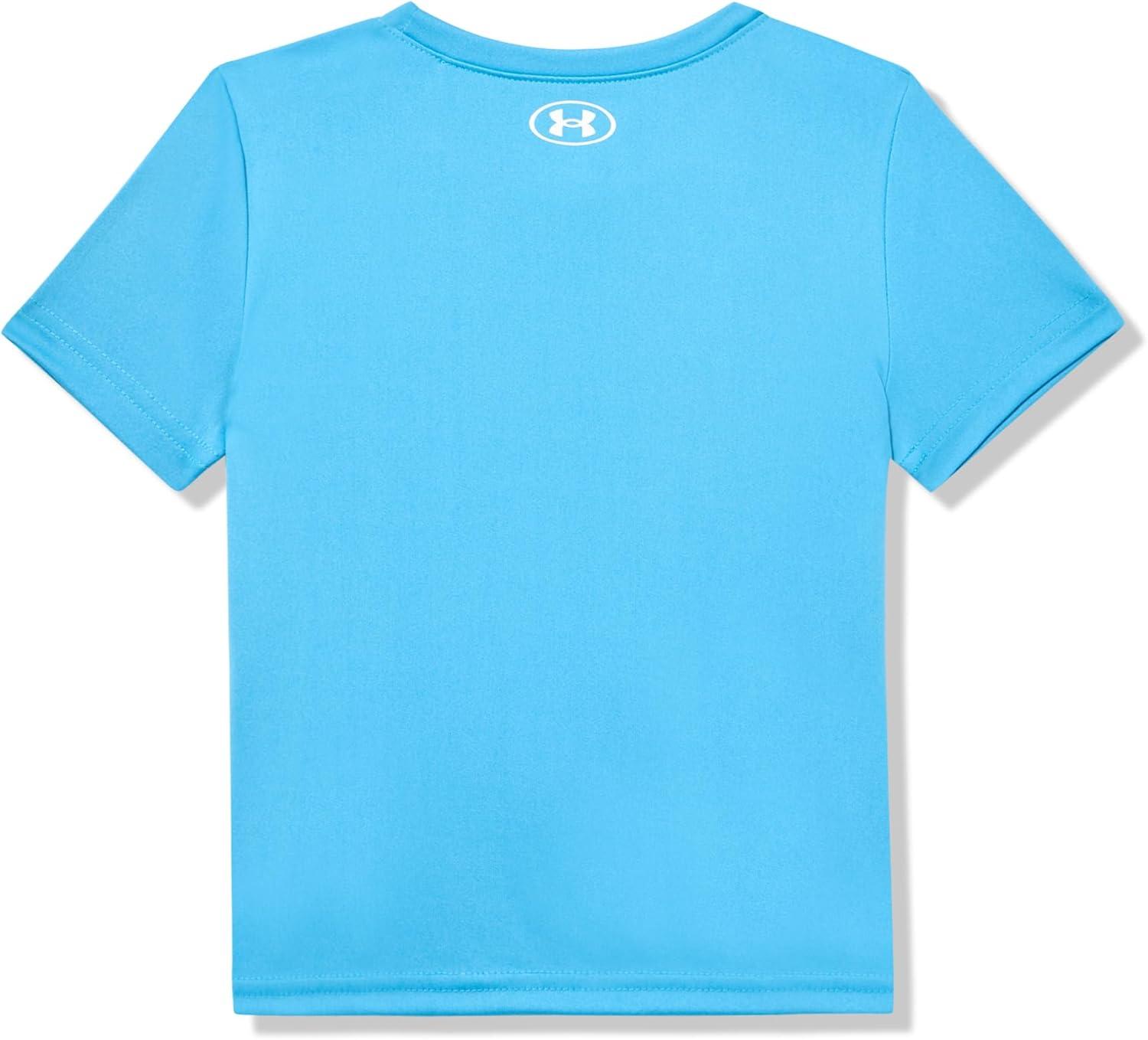 imageUnder Armour Boys Shirt Crewneck Lightweight and BreathableEther Blue  Tech Sketch Logo Ss