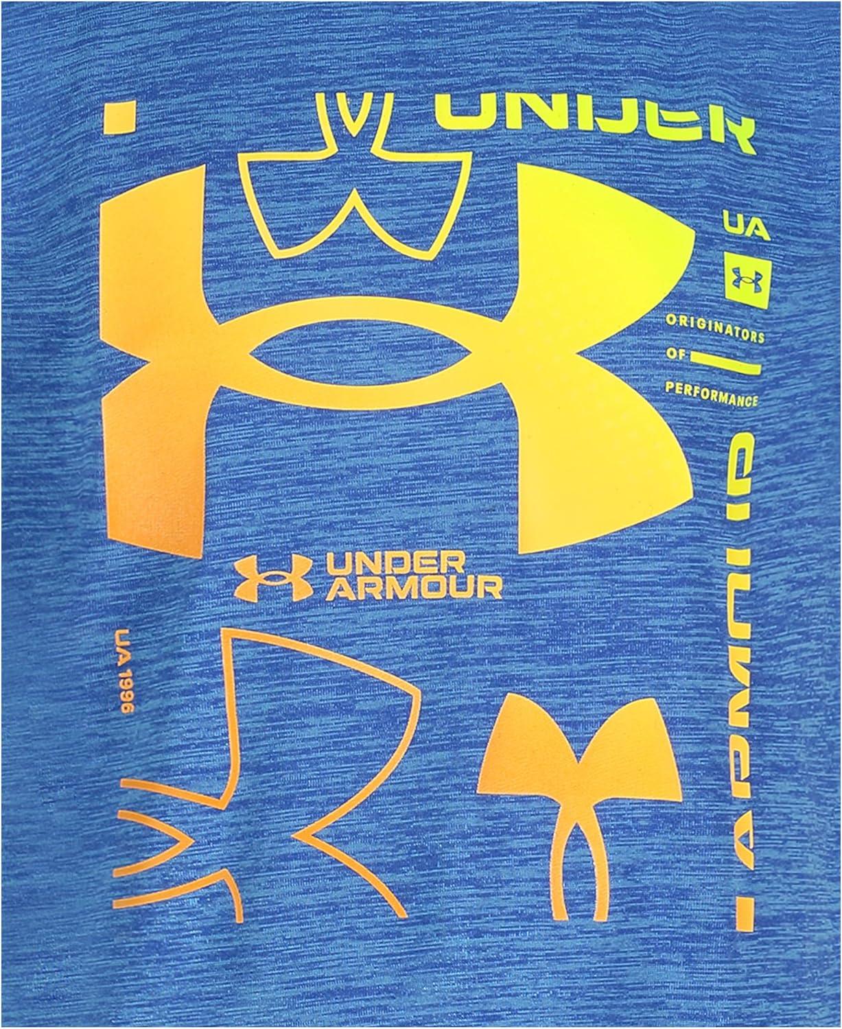imageUnder Armour Boys Shirt Crewneck Lightweight and BreathableViral Blue Multi Logo