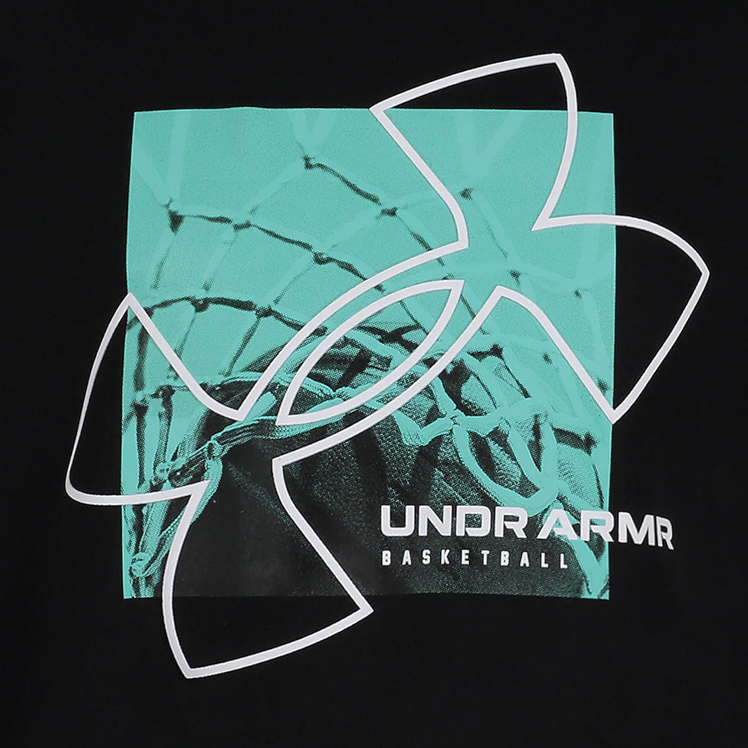 imageUnder Armour Boys Short Sleeve Shirt Crewneck Lightweight and BreathableBasketball  Black