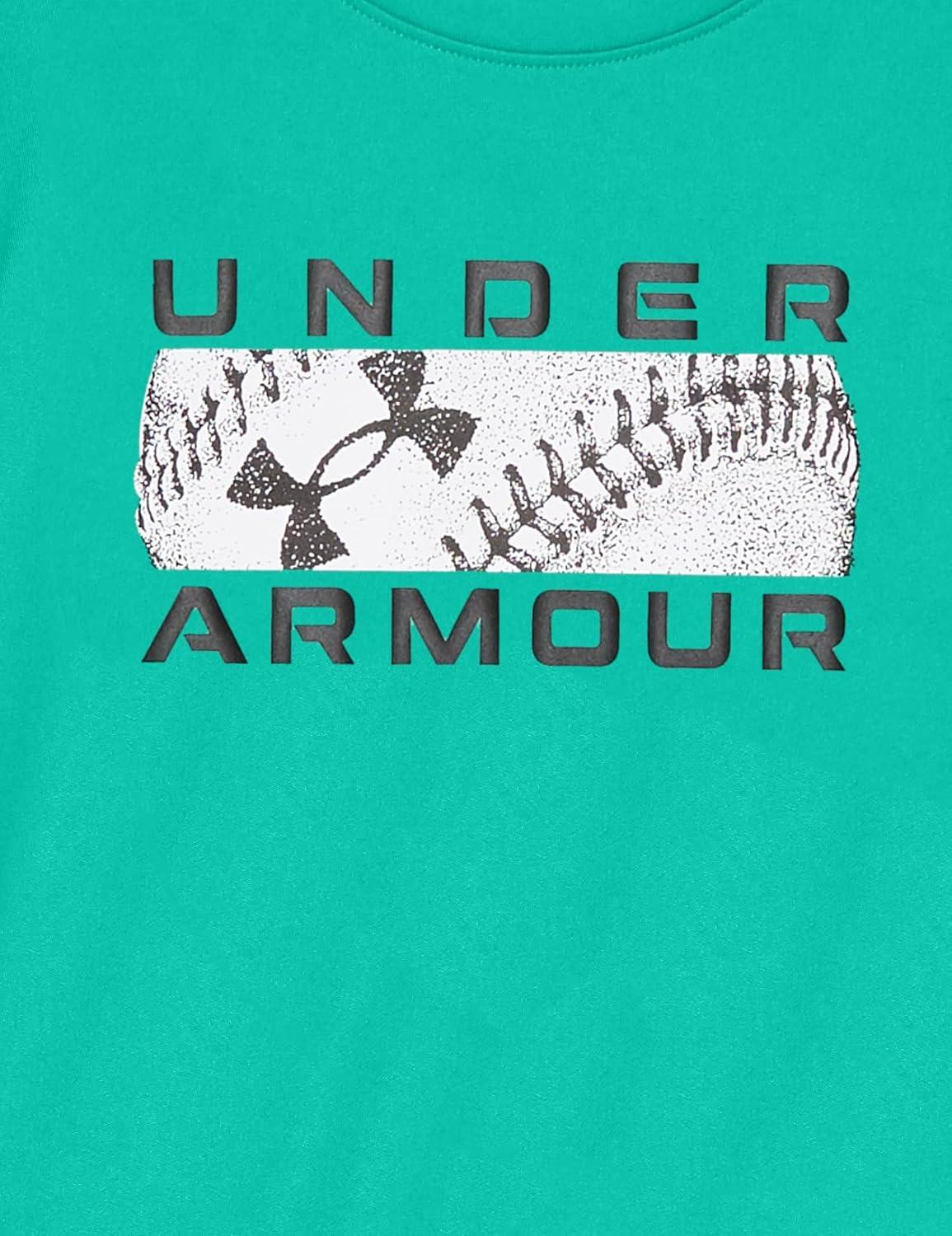 imageUnder Armour Boys Short Sleeve Shirt Crewneck Lightweight and BreathableBirdie Green Hardball