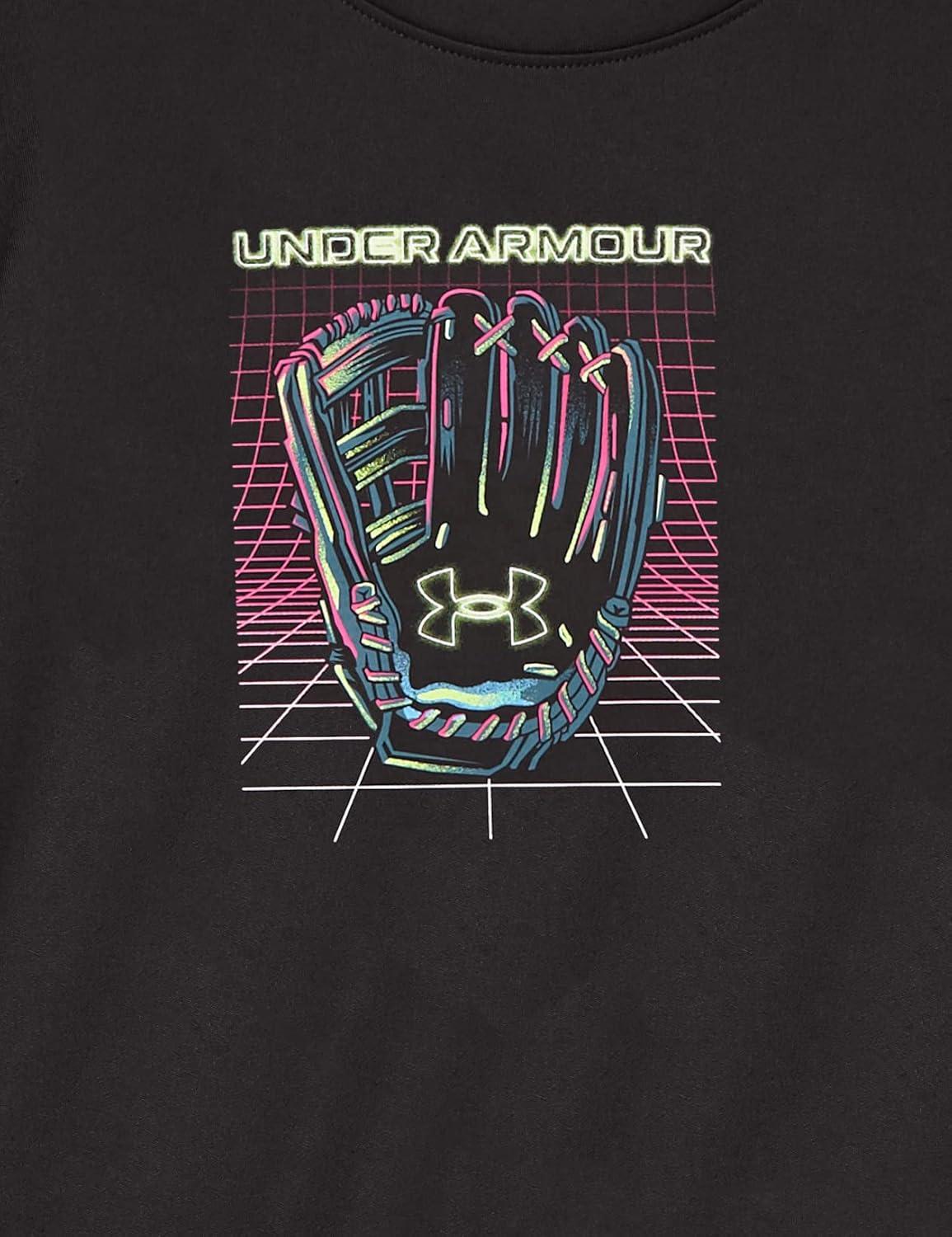 imageUnder Armour Boys Short Sleeve Shirt Crewneck Lightweight and BreathableBlack Cyber Mitt
