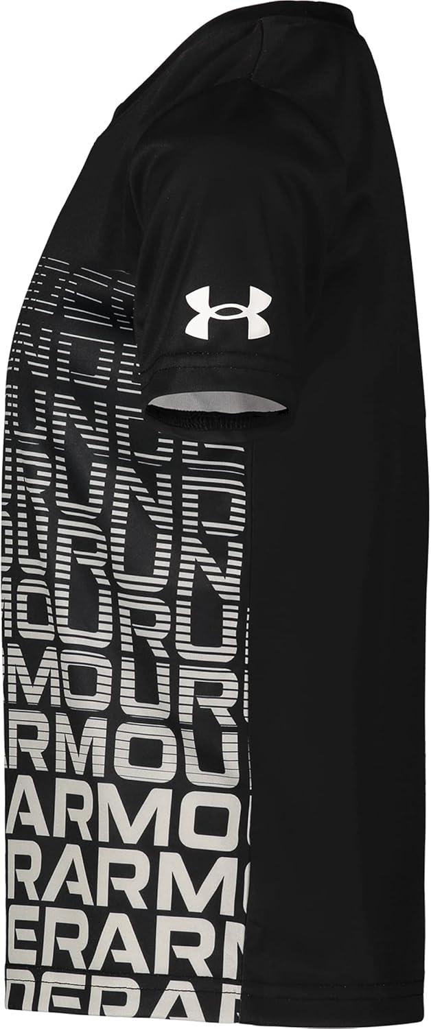imageUnder Armour Boys Short Sleeve Shirt Crewneck Lightweight and BreathableBlack Gradient